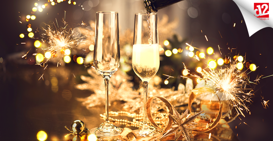Champagne, bruisend het nieuwe jaar in