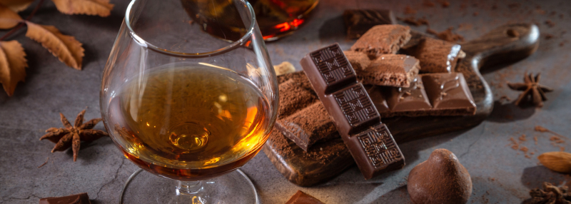 cognac en chocolade