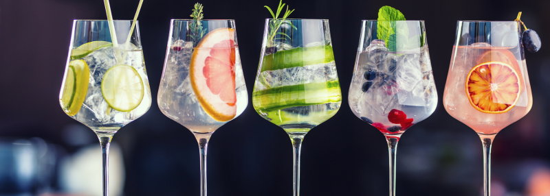 Gin tonic soorten met garnering 
