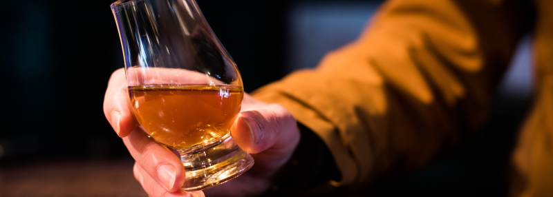 Glas schotse whisky